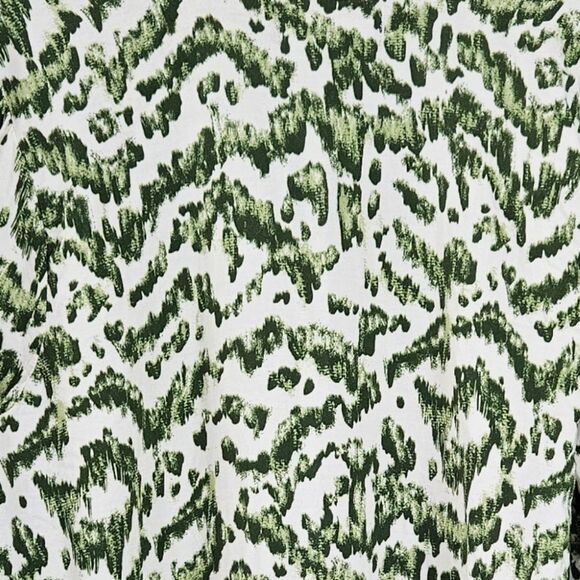 Eloquii Green and White Boho Peasant Top - Picture 5 of 6